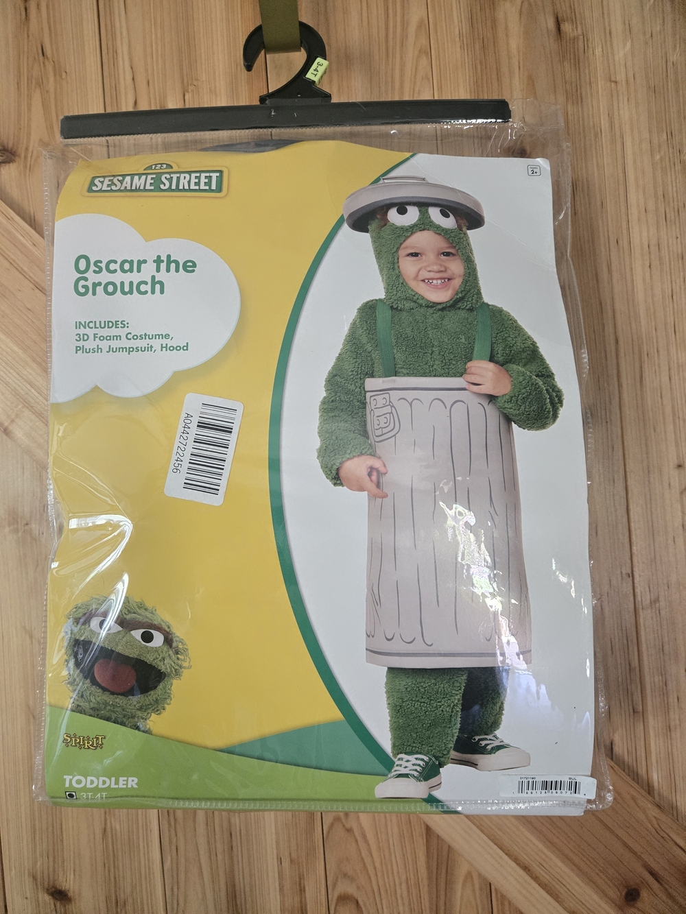 Sesame Street Oscar the Grouch Toddler Costume 3t/4t Green Fuzzy